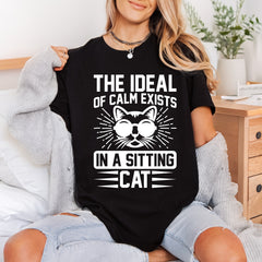 Sitting Cat Calm Quote Mom Dad Ready to Press DTF Transfer for Dtf