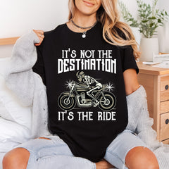 Skeleton Biker Not Destination Vintage Retro Ready to Press DTF Transfer for Dtf