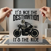 Skeleton Biker Not Destination Vintage Retro Ready to Press DTF Transfer for Dtf
