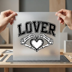 Skeleton Heart Hand Lover Vintage Retro Ready to Press DTF Transfer for Dtf