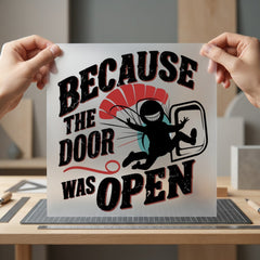 Skydiver Because Door Was Funny Vintage Ready to Press DTF Transfer for Dtf