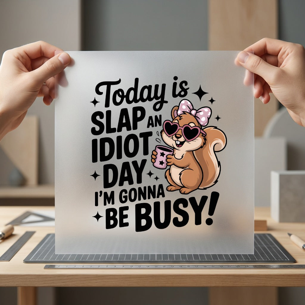 Slap Idiot Day Funny Funny Sarcastic Ready to Press DTF Transfer for Dtf