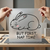 Sleeping Rabbit Nap Time Mom Ready to Press DTF Transfer for Dtf