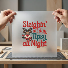Sleighin All Day Tipsy Christmas Ready to Press DTF Transfer for Dtf