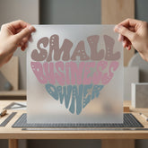 Small Business Owner Heart Vintage Retro Ready to Press DTF Transfer for Dtf