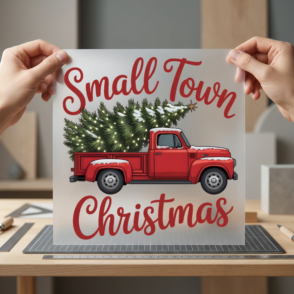 Small Town Christmas Truck Usa Christmas Ready to Press DTF Transfer for Dtf