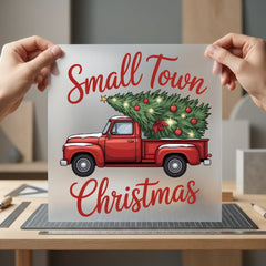 Small Town Christmas Truck Usa Christmas Ready to Press DTF Transfer for Dtf