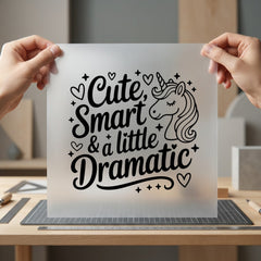 Smart Little Dramatic Unicorn Cute & Kawaii Collection Empowerment Collection Ready to Press DTF Transfer for Dtf