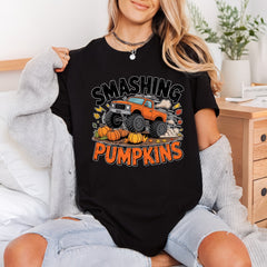 Smashing Pumpkins Monster Truck Halloween Fall Ready to Press DTF Transfer for Dtf