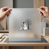 Snowman Dog Under Tree Christmas Winter Ready to Press DTF Transfer for Dtf