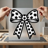 Soccer Ball Bow Sports Mom Fitness Ready to Press DTF Transfer for Dtf