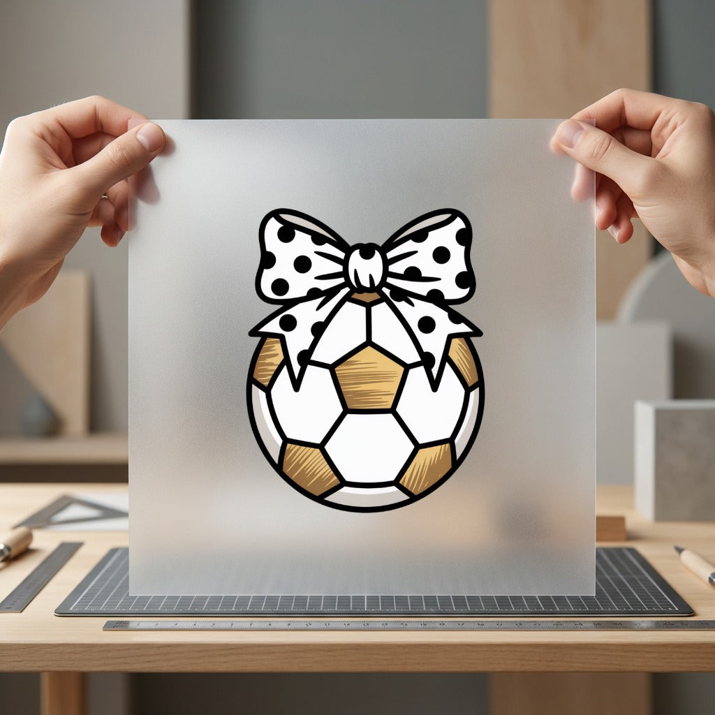 Soccer Ball Bow Sporty Christmas Mom Ready to Press DTF Transfer for Dtf
