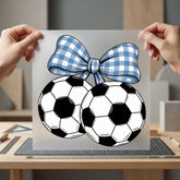 Soccer Ball Gingham Bow Mom Fitness Ready to Press DTF Transfer for Dtf