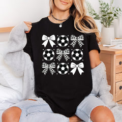 Soccer Ball Gingham Bows Fitness Ready to Press DTF Transfer for Dtf