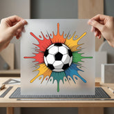 Soccer Ball Paint Splatter Mom Dad Ready to Press DTF Transfer for Dtf