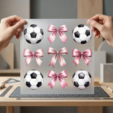 Soccer Ball Pink Bow Aesthetic Fitness Ready to Press DTF Transfer for Dtf