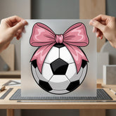 Soccer Ball Pink Bow Mom Fitness Ready to Press DTF Transfer for Dtf
