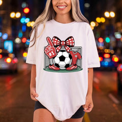 Soccer Fan Bow Sporty Fitness Ready to Press DTF Transfer for Dtf
