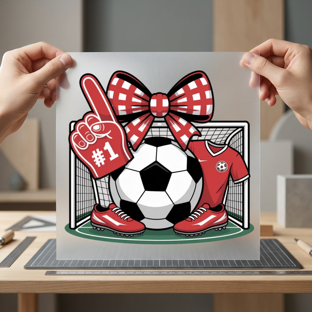 Soccer Fan Bow Sporty Fitness Ready to Press DTF Transfer for Dtf