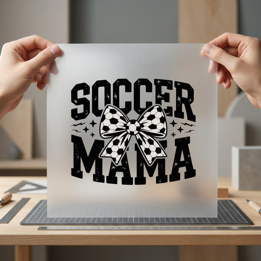 Soccer Mama Bow Game Mom Fitness Ready to Press DTF Transfer for Dtf