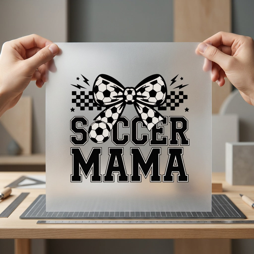 Soccer Mama Bow Sports Mom Fitness Ready to Press DTF Transfer for Dtf