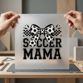 Soccer Mama Bow Sports Mom Fitness Ready to Press DTF Transfer for Dtf