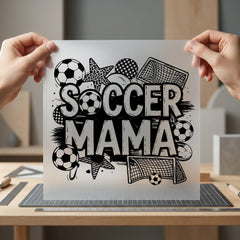 Soccer Mama Sports Fan Mom Vintage Ready to Press DTF Transfer for Dtf