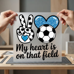 Soccer Peace Heart Sporty Mom Fitness Ready to Press DTF Transfer for Dtf