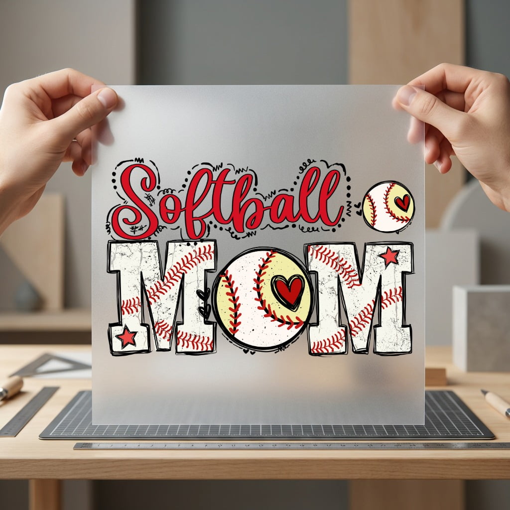 Softball Mom Retro Grunge Mom Vintage Ready to Press DTF Transfer for Dtf