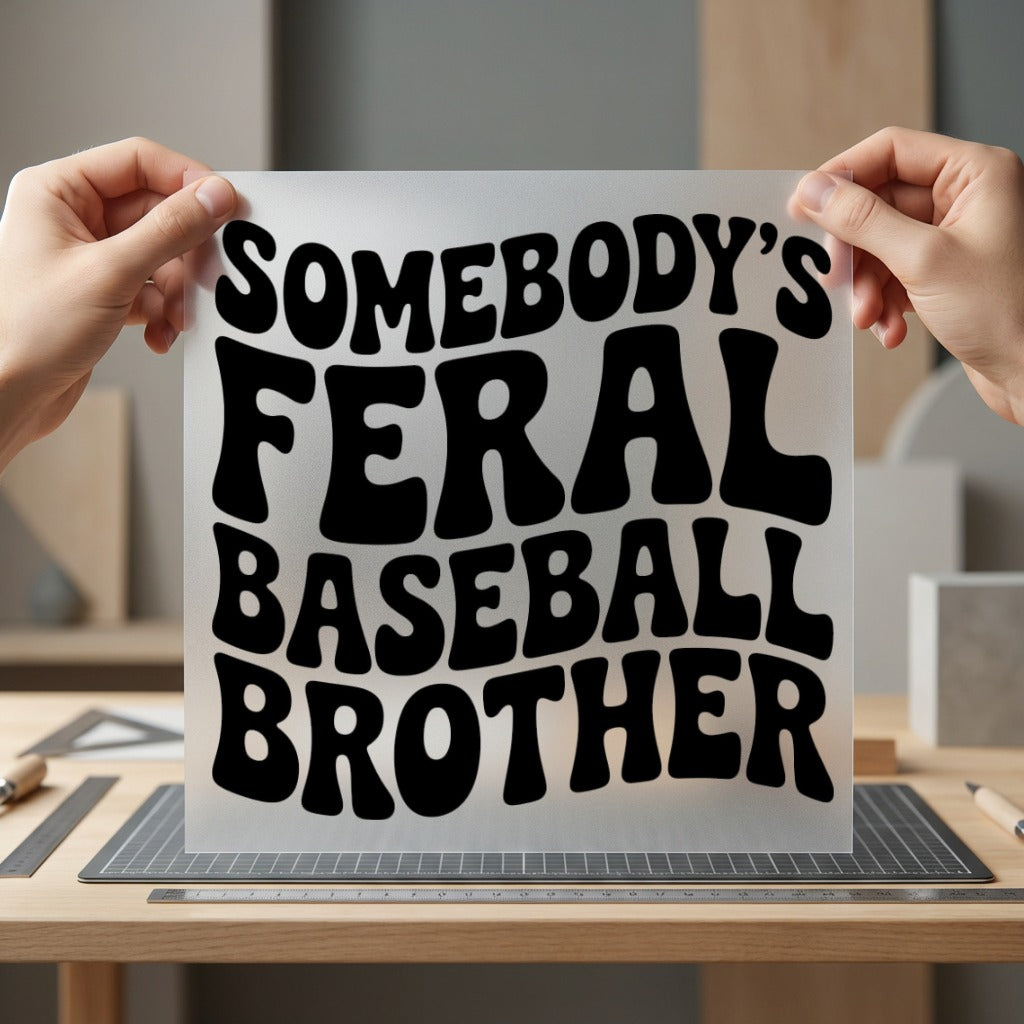 Somebody Feral Baseball Brother Retro Fitness Ready to Press DTF Transfer for Dtf