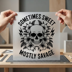 Sometimes Sweet Mostly Savage Vintage Retro Ready to Press DTF Transfer for Dtf