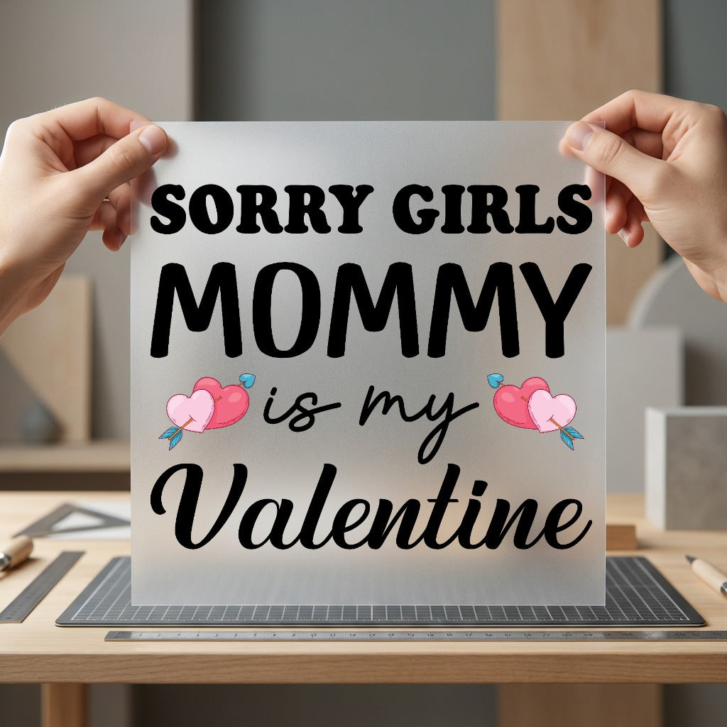 Sorry Girls Mommy Valentine Valentine Mom Ready to Press DTF Transfer for Dtf