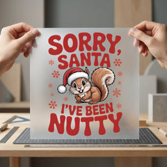Sorry Santa Been Nutty Christmas Funny Ready to Press DTF Transfer for Dtf
