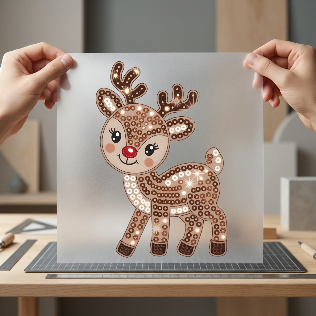 Sparkle Reindeer Holiday Diy Christmas Ready to Press DTF Transfer for Dtf
