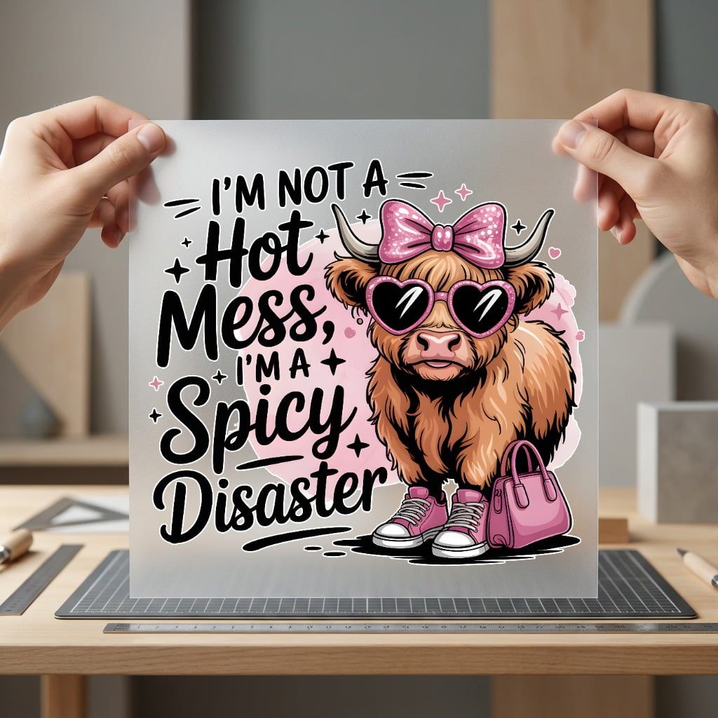 Spicy Highland Cow Humorous Funny Sarcastic Ready to Press DTF Transfer for Dtf