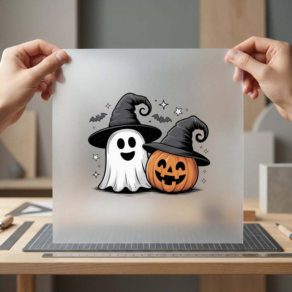 Spooky Friends Ghost Pumpkin Halloween Funny Ready to Press DTF Transfer for Dtf