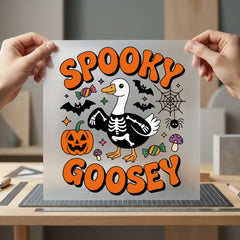 Spooky Goosey Halloween Retro Halloween Funny Ready to Press DTF Transfer for Dtf
