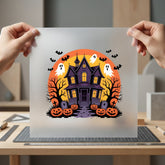 Spooky Haunted House Halloween Halloween Autumn Ready to Press DTF Transfer for Dtf