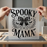 Spooky Mama Bow Halloween Halloween Mom Ready to Press DTF Transfer for Dtf