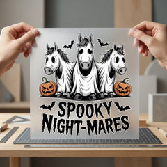 Spooky Night-mares Halloween Horse Halloween Autumn Ready to Press DTF Transfer for Dtf