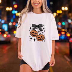 Spooky Pumpkin Bow Halloween Halloween Fall Ready to Press DTF Transfer for Dtf