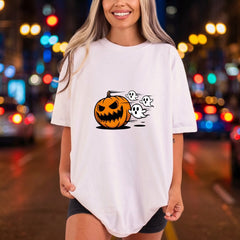 Spooky Pumpkin Ghosts Halloween Halloween Fall Ready to Press DTF Transfer for Dtf