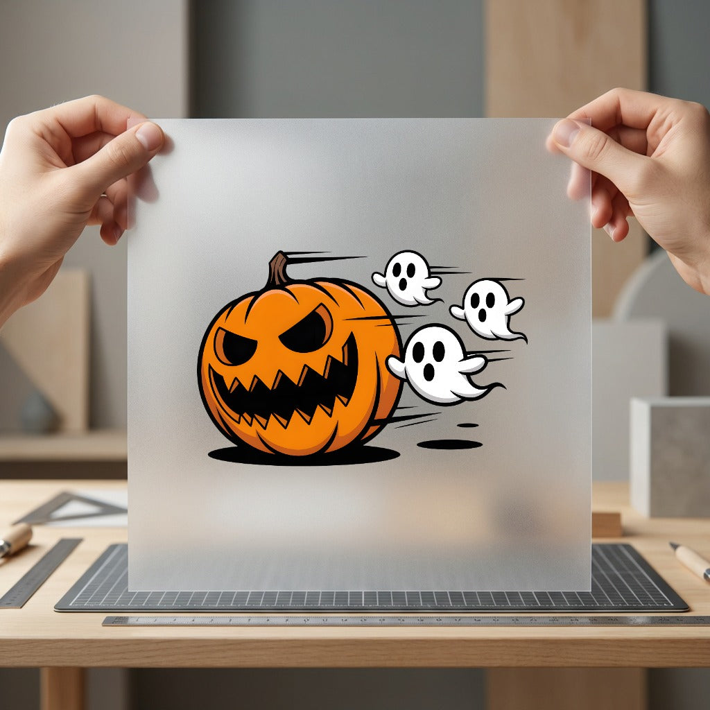 Spooky Pumpkin Ghosts Halloween Halloween Fall Ready to Press DTF Transfer for Dtf