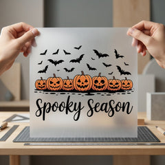 Spooky Season Pumpkins Bats Halloween Fall Ready to Press DTF Transfer for Dtf