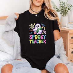 Spooky Teacher Ghost Halloween Halloween Fall Ready to Press DTF Transfer for Dtf