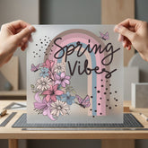 Spring Vibes Floral Rainbow Spring Vintage Ready to Press DTF Transfer for Dtf