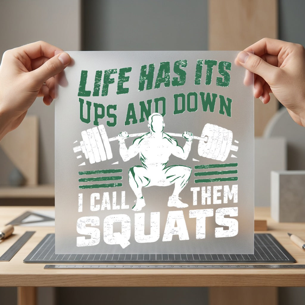 Squat Life Workout Gym Vintage Retro Ready to Press DTF Transfer for Dtf