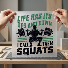 Squat Life Workout Gym Vintage Retro Ready to Press DTF Transfer for Dtf