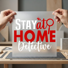 Stay Home Detective Cozy Funny Sarcastic Ready to Press DTF Transfer for Dtf