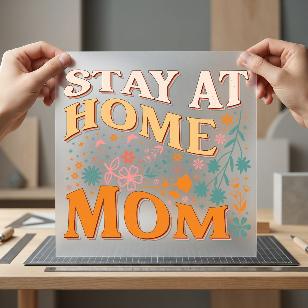 Stay Home Mom Floral Mom Vintage Ready to Press DTF Transfer for Dtf